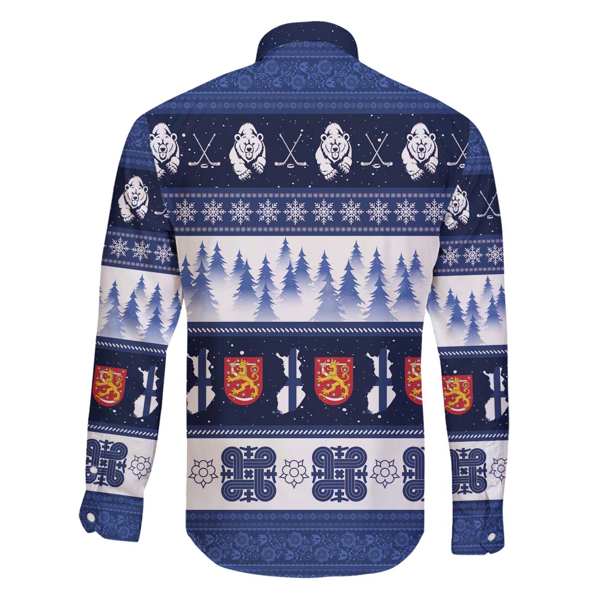 Finland Christmas Family Matching Off The Shoulder Long Sleeve Dress and Hawaiian Shirt Suomen Tasavalta Hyvaa Joulua - Wonder Print Shop