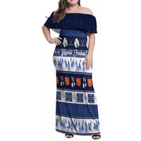 Finland Christmas Family Matching Off Shoulder Maxi Dress and Hawaiian Shirt Suomen Tasavalta Hyvaa Joulua - Wonder Print Shop