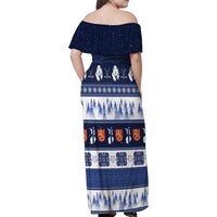 Finland Christmas Family Matching Off Shoulder Maxi Dress and Hawaiian Shirt Suomen Tasavalta Hyvaa Joulua - Wonder Print Shop