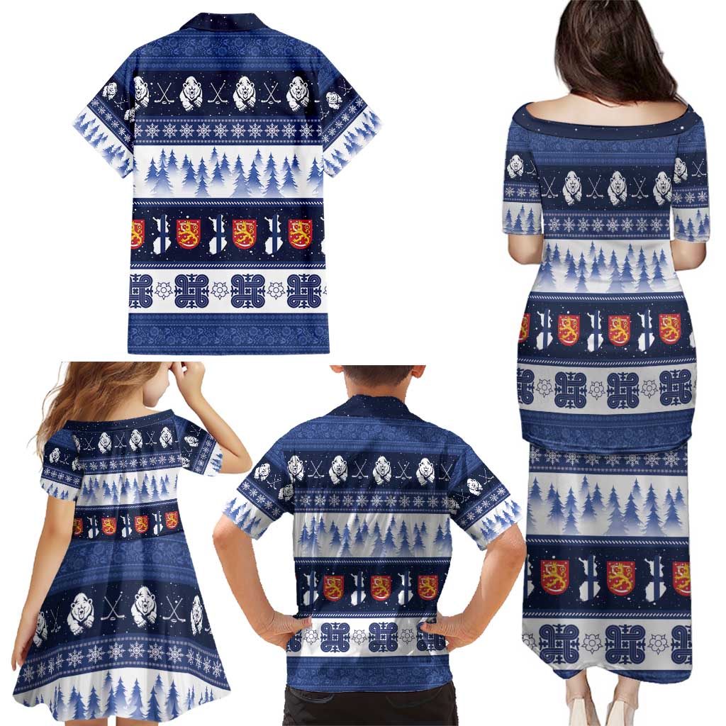 Finland Christmas Family Matching Puletasi and Hawaiian Shirt Suomen Tasavalta Hyvaa Joulua - Wonder Print Shop
