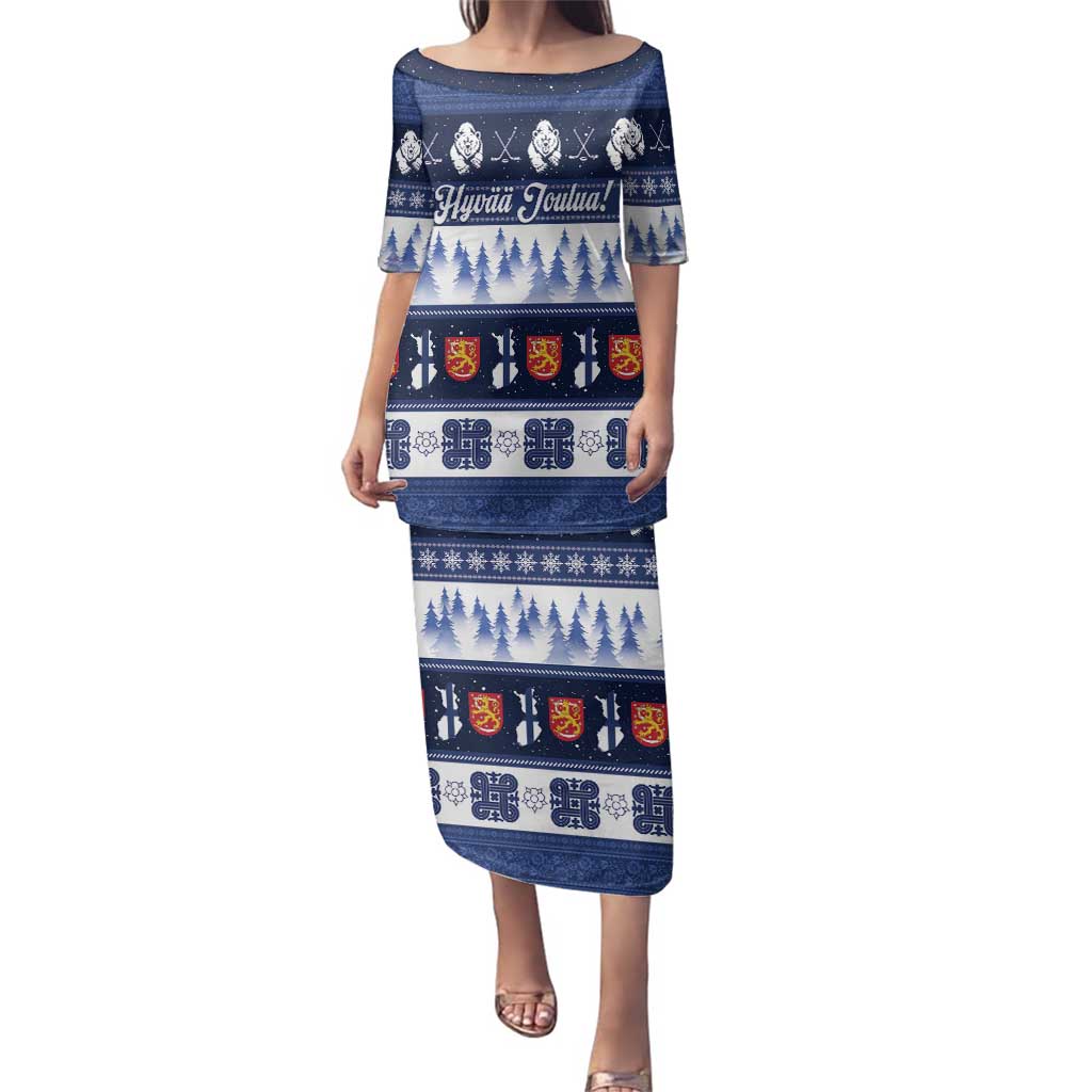 Finland Christmas Family Matching Puletasi and Hawaiian Shirt Suomen Tasavalta Hyvaa Joulua - Wonder Print Shop