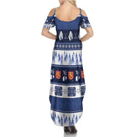 Finland Christmas Family Matching Summer Maxi Dress and Hawaiian Shirt Suomen Tasavalta Hyvaa Joulua - Wonder Print Shop