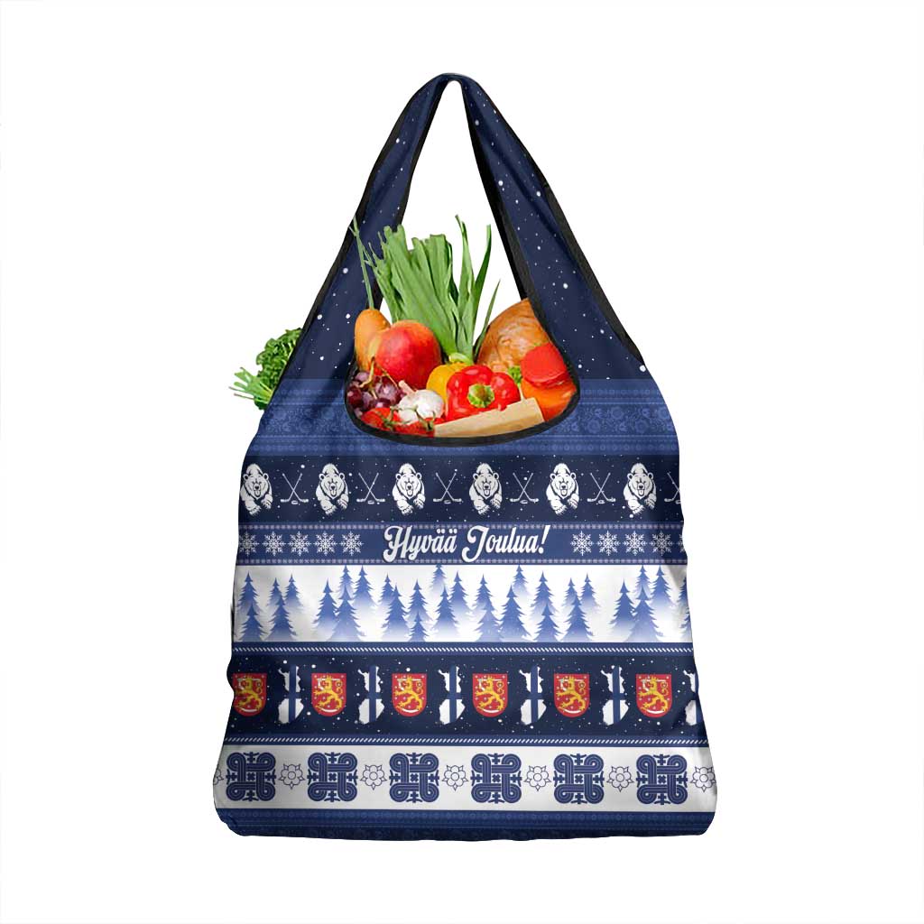 Finland Christmas Grocery Bag Suomen Tasavalta Hyvaa Joulua - Wonder Print Shop