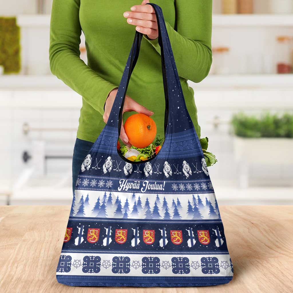 Finland Christmas Grocery Bag Suomen Tasavalta Hyvaa Joulua - Wonder Print Shop