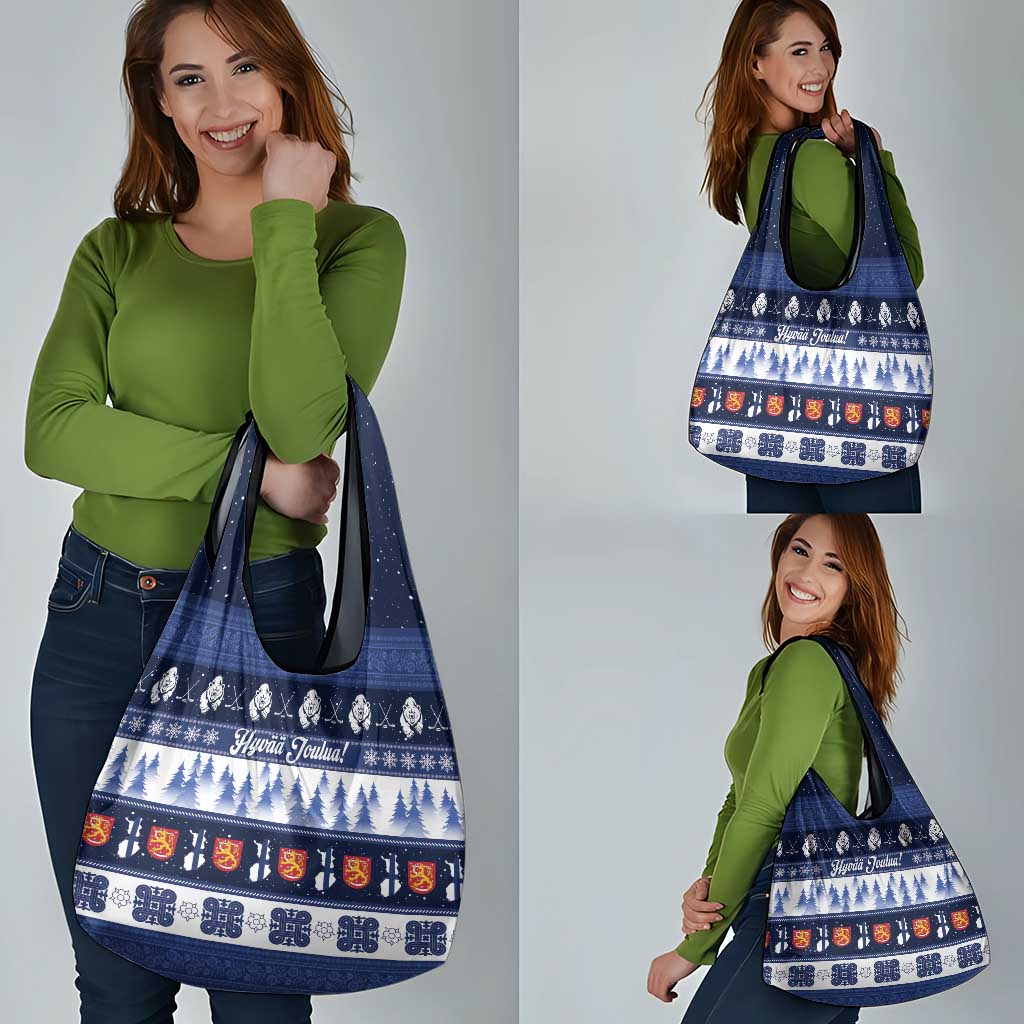 Finland Christmas Grocery Bag Suomen Tasavalta Hyvaa Joulua - Wonder Print Shop