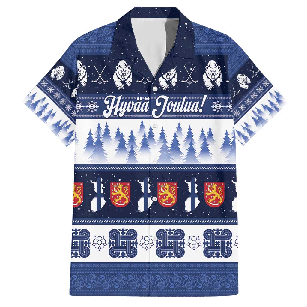Finland Christmas Hawaiian Shirt Suomen Tasavalta Hyvaa Joulua - Wonder Print Shop
