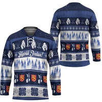 Finland Christmas Hockey Jersey Suomen Tasavalta Hyvaa Joulua - Wonder Print Shop