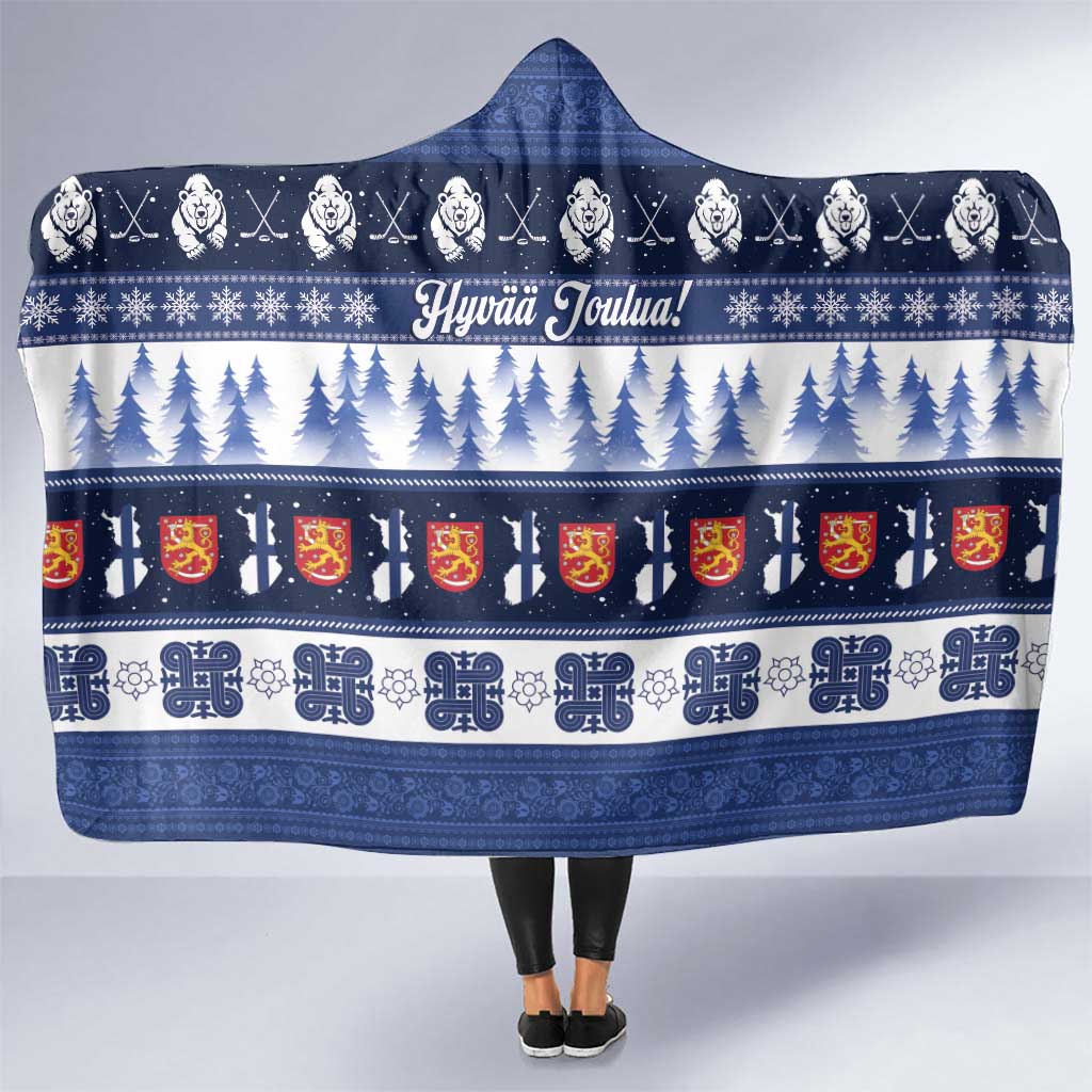 Finland Christmas Hooded Blanket Suomen Tasavalta Hyvaa Joulua - Wonder Print Shop