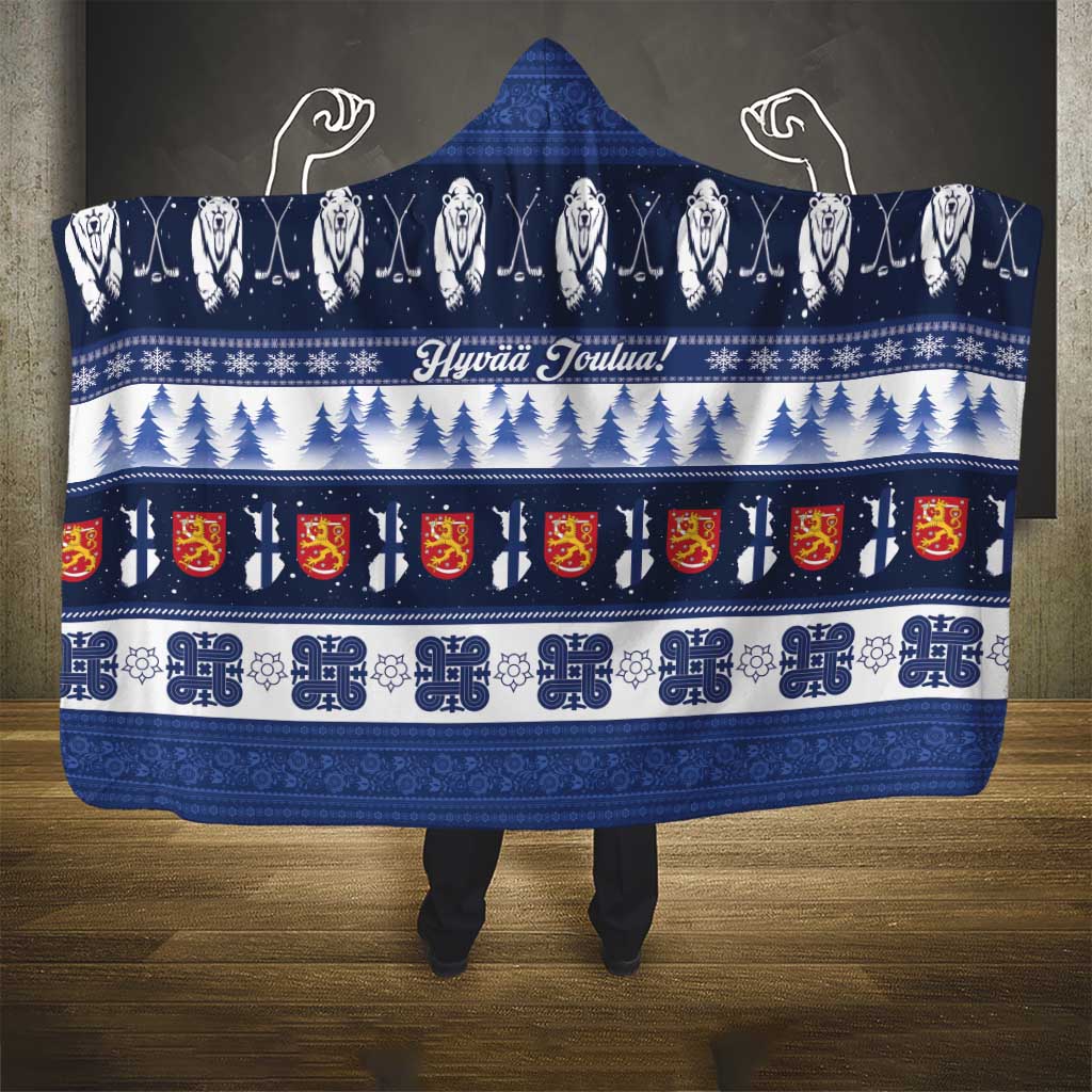 Finland Christmas Hooded Blanket Suomen Tasavalta Hyvaa Joulua - Wonder Print Shop