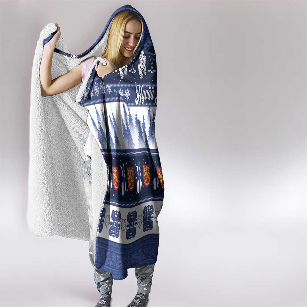 Finland Christmas Hooded Blanket Suomen Tasavalta Hyvaa Joulua - Wonder Print Shop