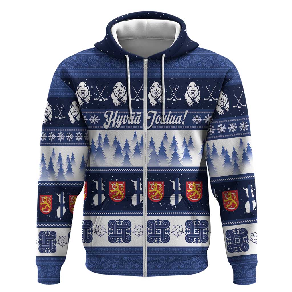 Finland Christmas Hoodie Suomen Tasavalta Hyvaa Joulua - Wonder Print Shop