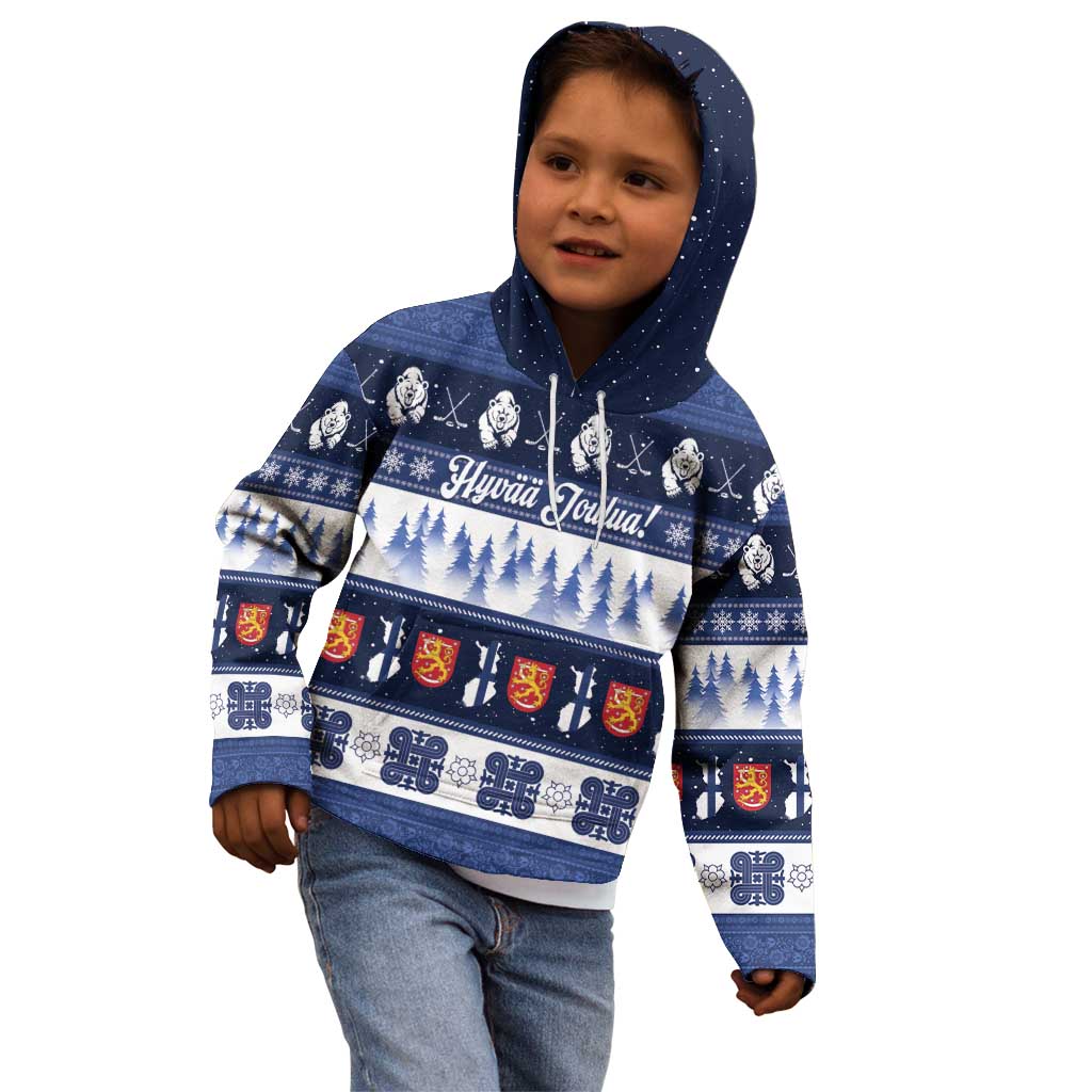 Finland Christmas Kid Hoodie Suomen Tasavalta Hyvaa Joulua - Wonder Print Shop