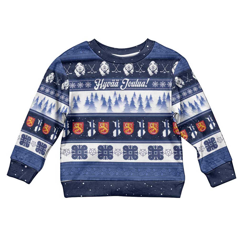 Finland Christmas Kid Ugly Christmas Sweater Suomen Tasavalta Hyvaa Joulua - Wonder Print Shop