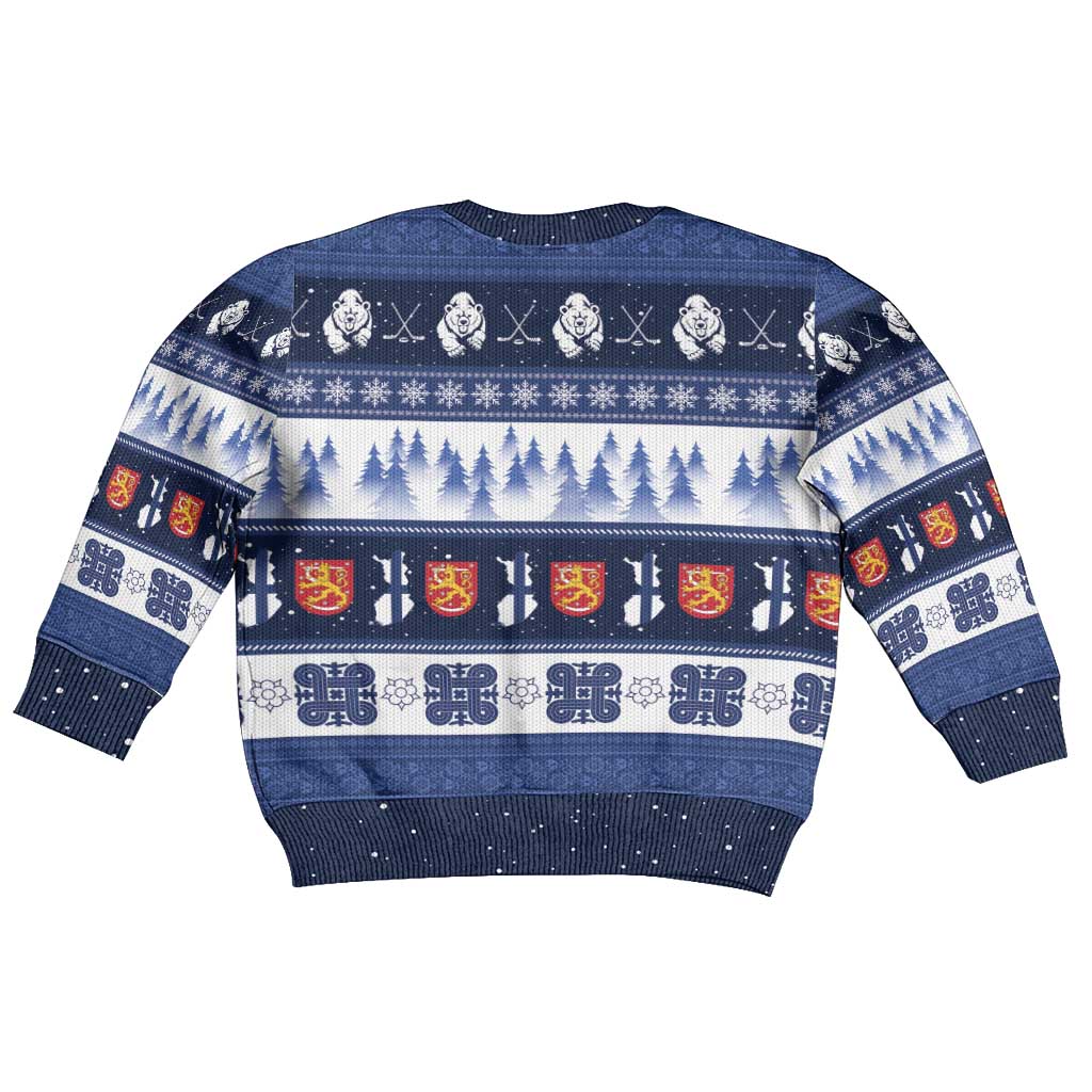 Finland Christmas Kid Ugly Christmas Sweater Suomen Tasavalta Hyvaa Joulua - Wonder Print Shop