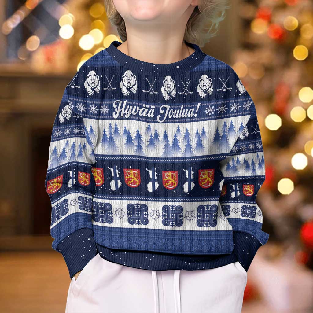 Finland Christmas Kid Ugly Christmas Sweater Suomen Tasavalta Hyvaa Joulua - Wonder Print Shop