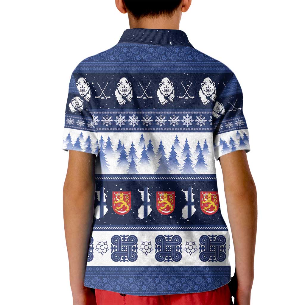Finland Christmas Kid Polo Shirt Suomen Tasavalta Hyvaa Joulua - Wonder Print Shop