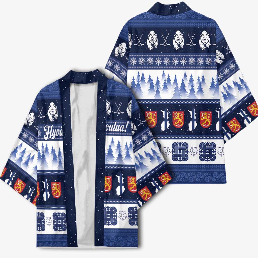Finland Christmas Kimono Suomen Tasavalta Hyvaa Joulua - Wonder Print Shop