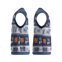 Finland Christmas Knitted V-Neck Vest Suomen Tasavalta Hyvaa Joulua - Wonder Print Shop