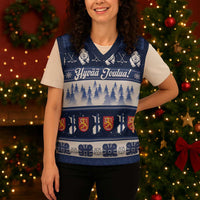 Finland Christmas Knitted V-Neck Vest Suomen Tasavalta Hyvaa Joulua - Wonder Print Shop
