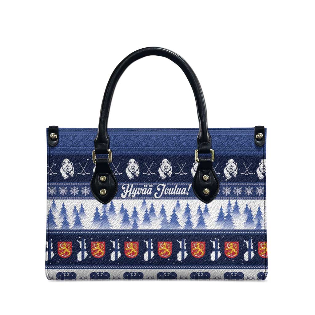 Finland Christmas Leather Bag Suomen Tasavalta Hyvaa Joulua - Wonder Print Shop