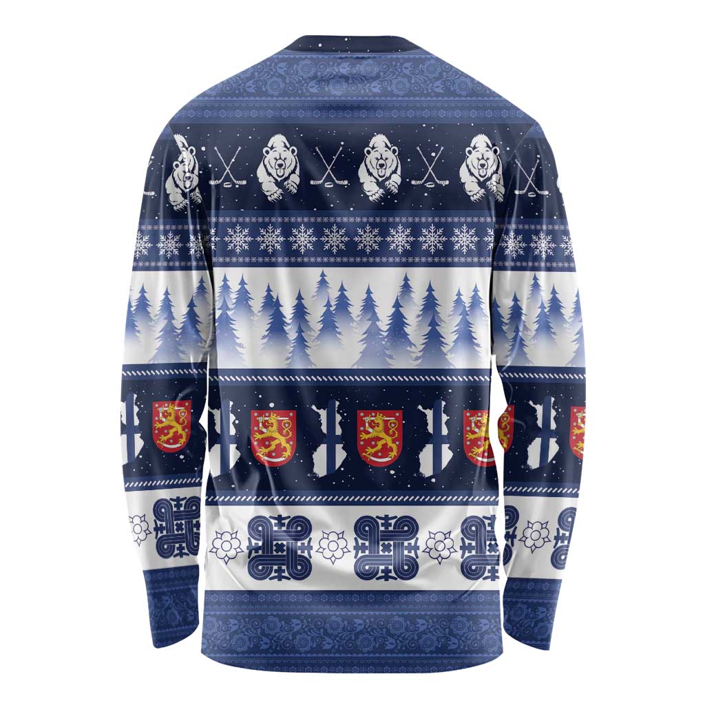 Finland Christmas Long Sleeve Shirt Suomen Tasavalta Hyvaa Joulua - Wonder Print Shop