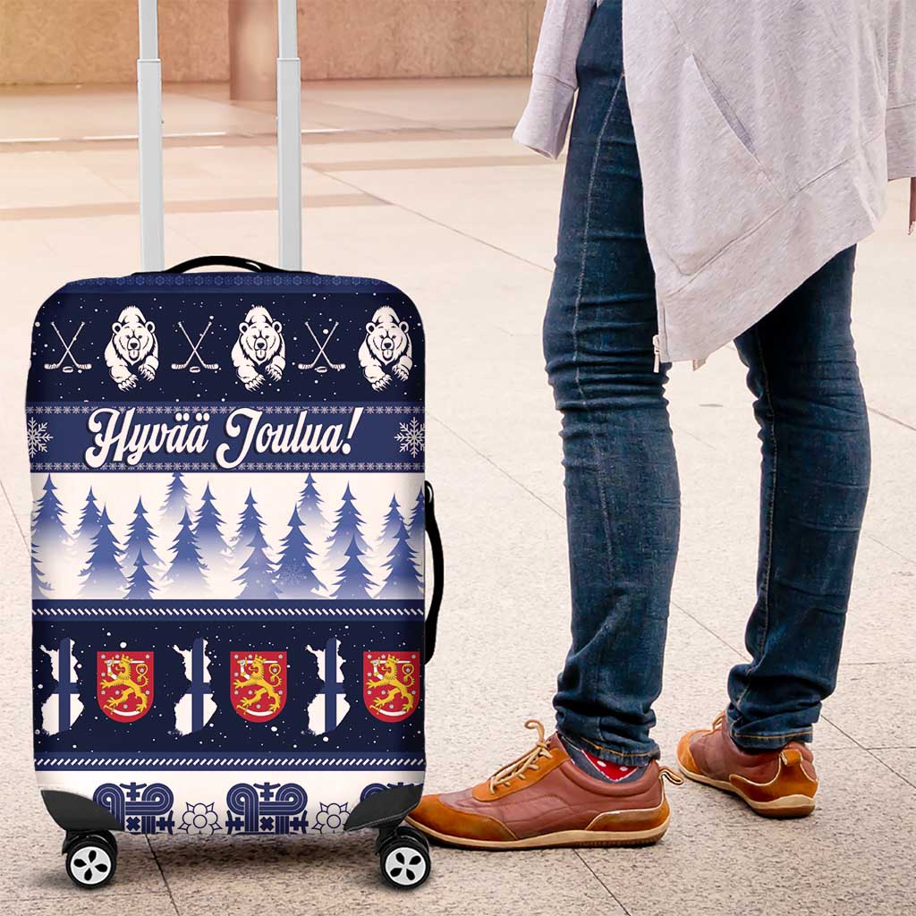 Finland Christmas Luggage Cover Suomen Tasavalta Hyvaa Joulua - Wonder Print Shop