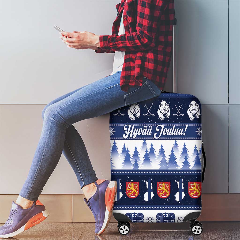 Finland Christmas Luggage Cover Suomen Tasavalta Hyvaa Joulua - Wonder Print Shop