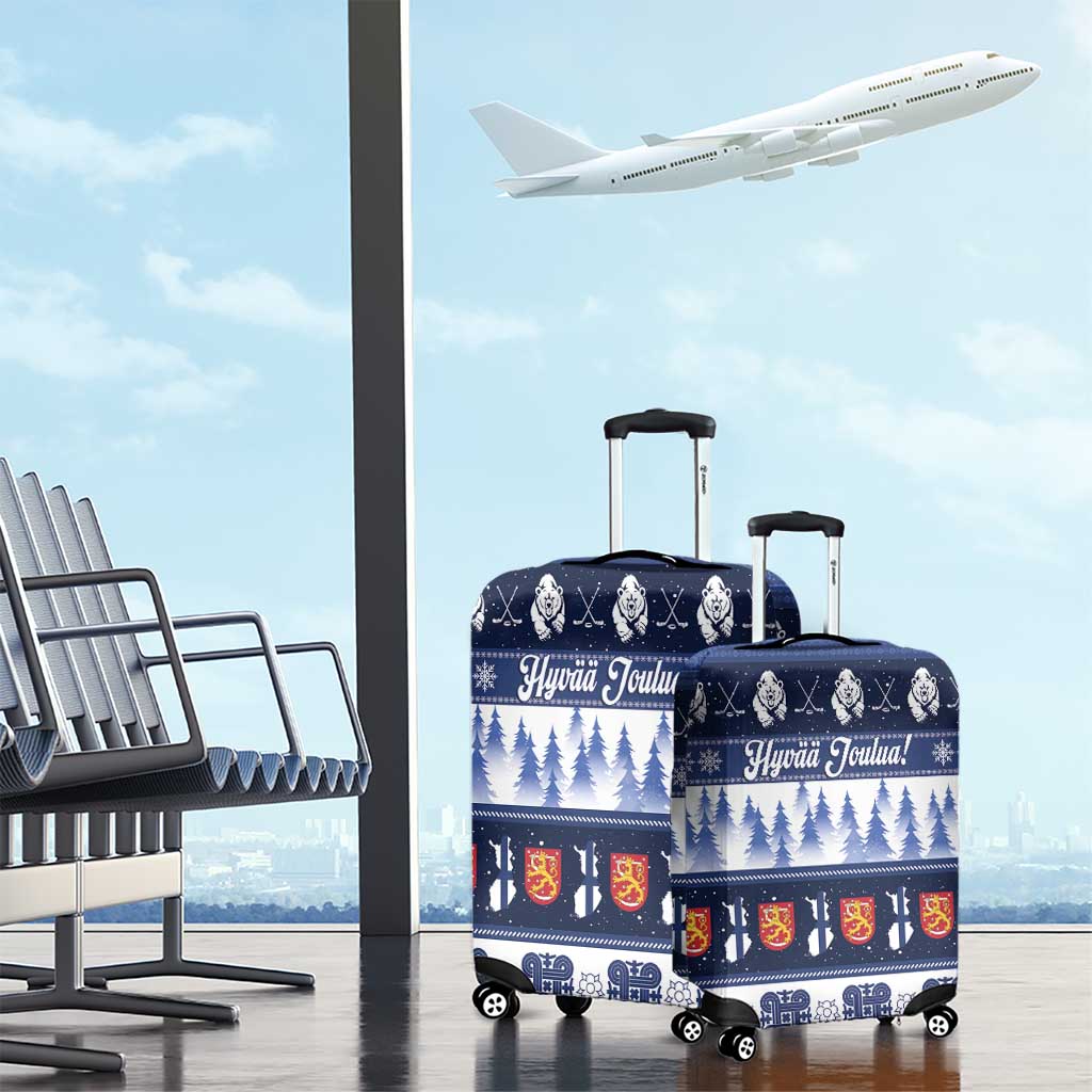 Finland Christmas Luggage Cover Suomen Tasavalta Hyvaa Joulua - Wonder Print Shop