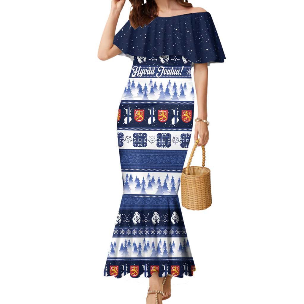 Finland Christmas Mermaid Dress Suomen Tasavalta Hyvaa Joulua - Wonder Print Shop
