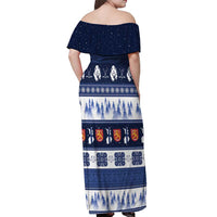 Finland Christmas Off Shoulder Maxi Dress Suomen Tasavalta Hyvaa Joulua - Wonder Print Shop
