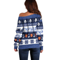 Finland Christmas Off Shoulder Sweater Suomen Tasavalta Hyvaa Joulua - Wonder Print Shop