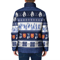 Finland Christmas Padded Jacket Suomen Tasavalta Hyvaa Joulua - Wonder Print Shop