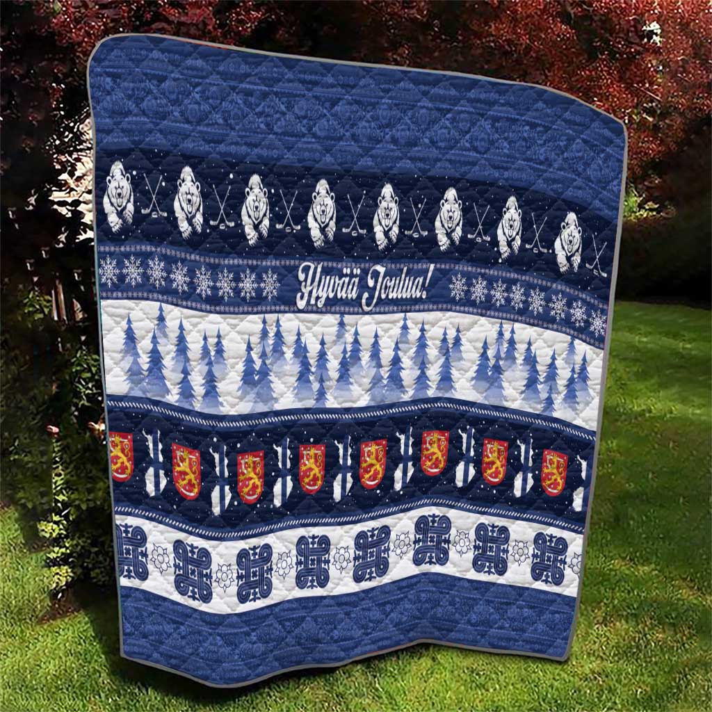 Finland Christmas Quilt Suomen Tasavalta Hyvaa Joulua - Wonder Print Shop