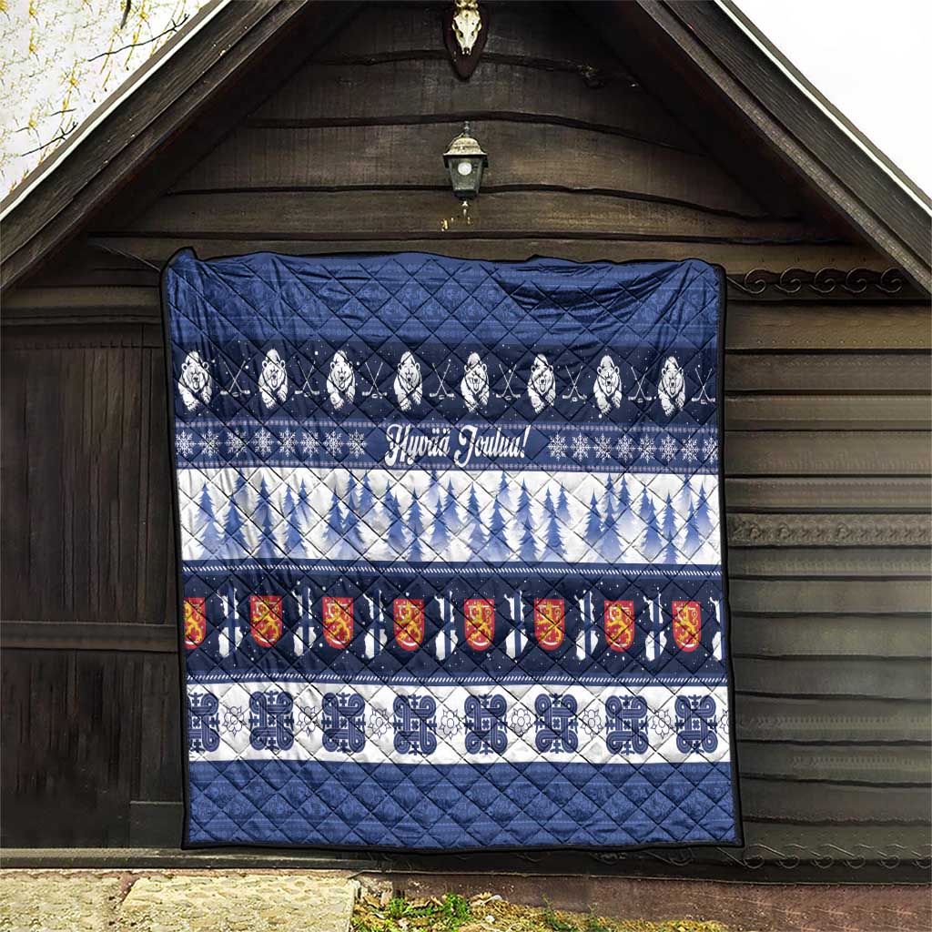 Finland Christmas Quilt Suomen Tasavalta Hyvaa Joulua - Wonder Print Shop
