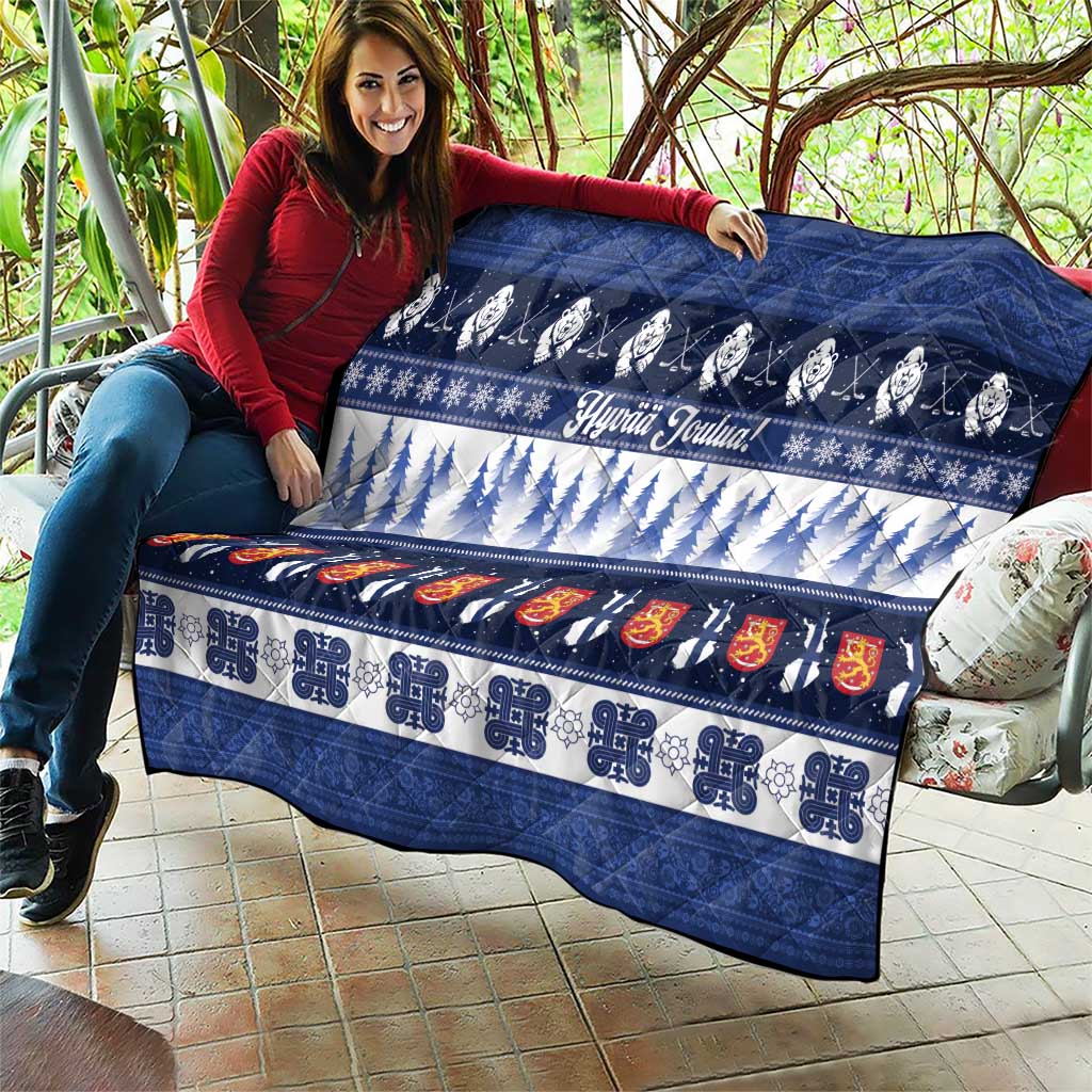 Finland Christmas Quilt Suomen Tasavalta Hyvaa Joulua - Wonder Print Shop