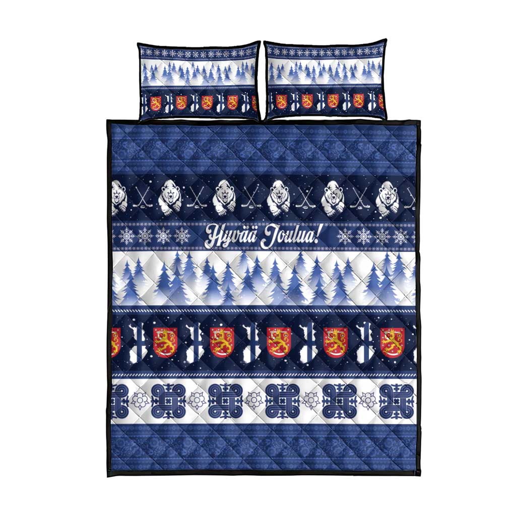 Finland Christmas Quilt Bed Set Suomen Tasavalta Hyvaa Joulua - Wonder Print Shop