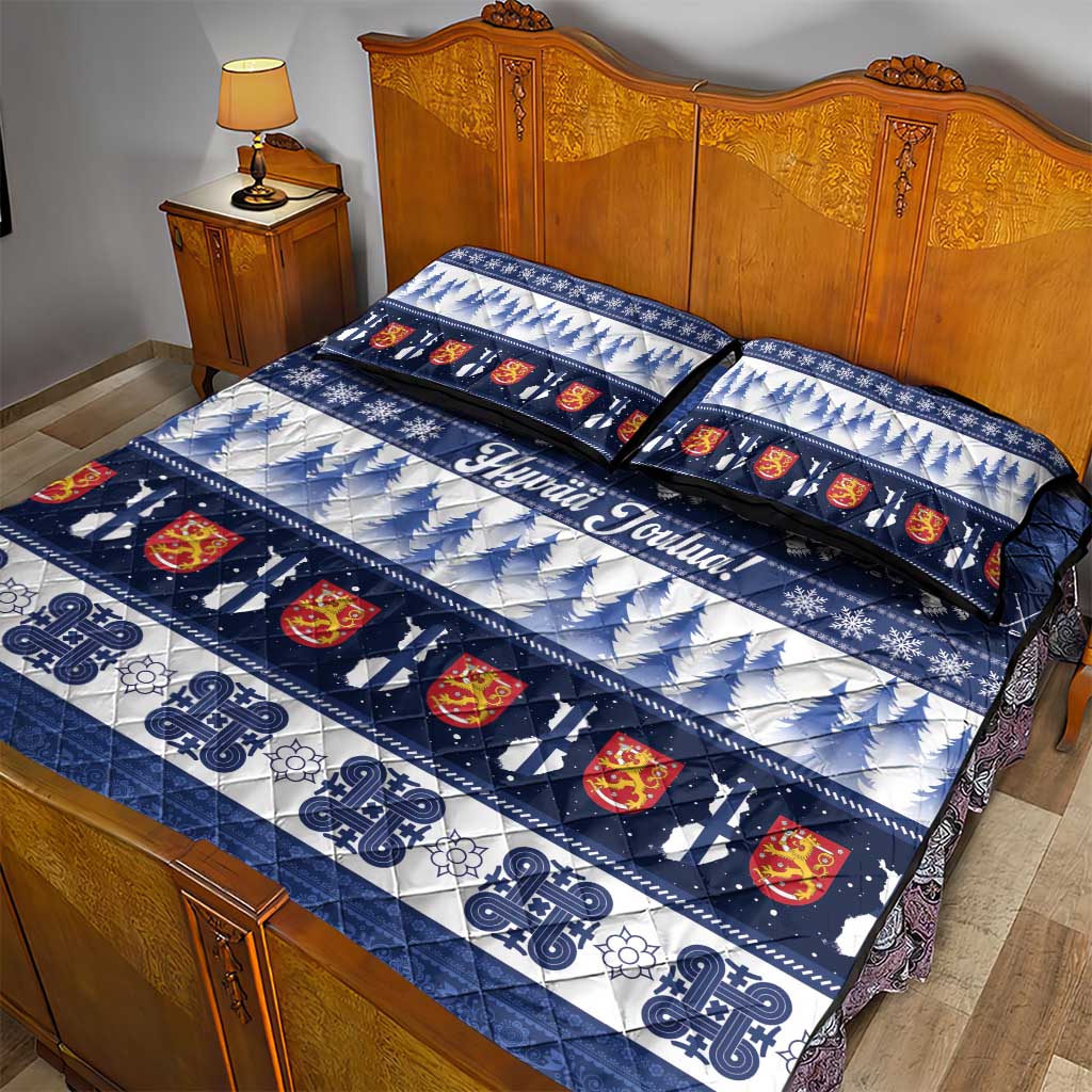 Finland Christmas Quilt Bed Set Suomen Tasavalta Hyvaa Joulua - Wonder Print Shop