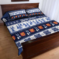 Finland Christmas Quilt Bed Set Suomen Tasavalta Hyvaa Joulua - Wonder Print Shop