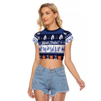 Finland Christmas Raglan Cropped T Shirt Suomen Tasavalta Hyvaa Joulua - Wonder Print Shop