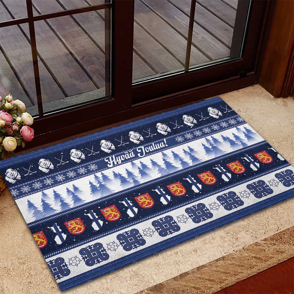 Finland Christmas Rubber Doormat Suomen Tasavalta Hyvaa Joulua - Wonder Print Shop