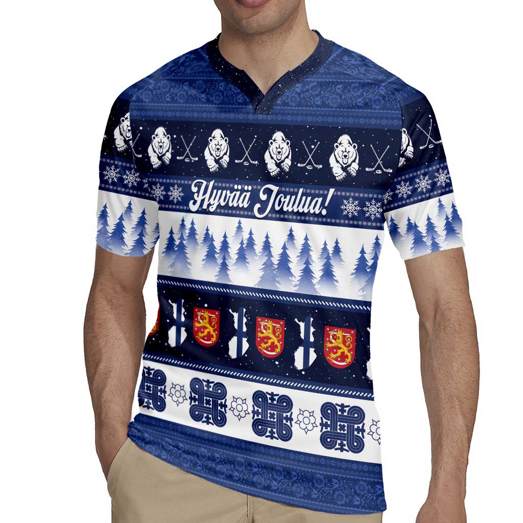 Finland Christmas Rugby Jersey Suomen Tasavalta Hyvaa Joulua - Wonder Print Shop