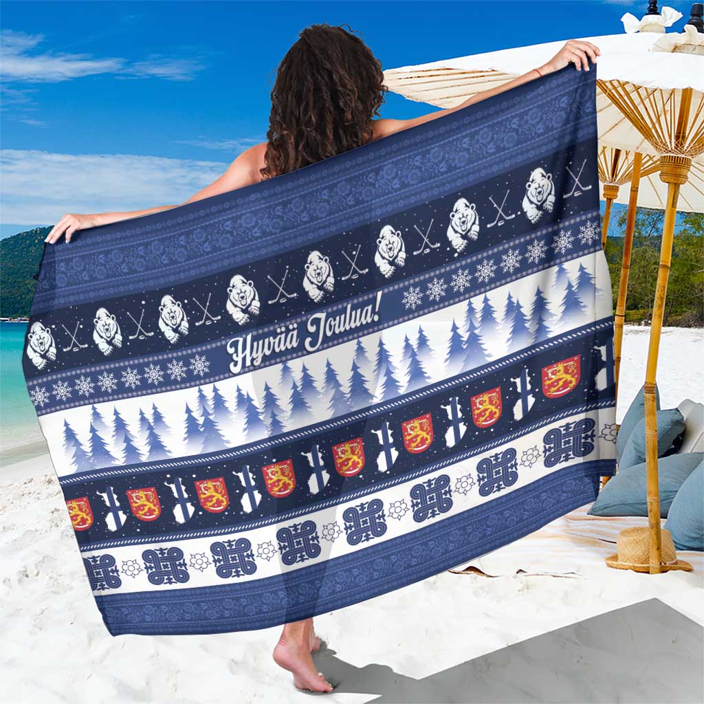 Finland Christmas Sarong Suomen Tasavalta Hyvaa Joulua - Wonder Print Shop