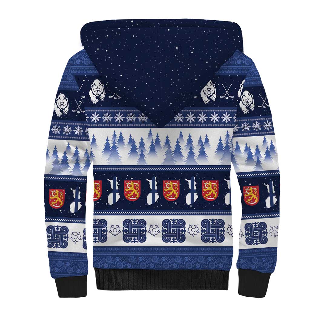 Finland Christmas Sherpa Hoodie Suomen Tasavalta Hyvaa Joulua - Wonder Print Shop