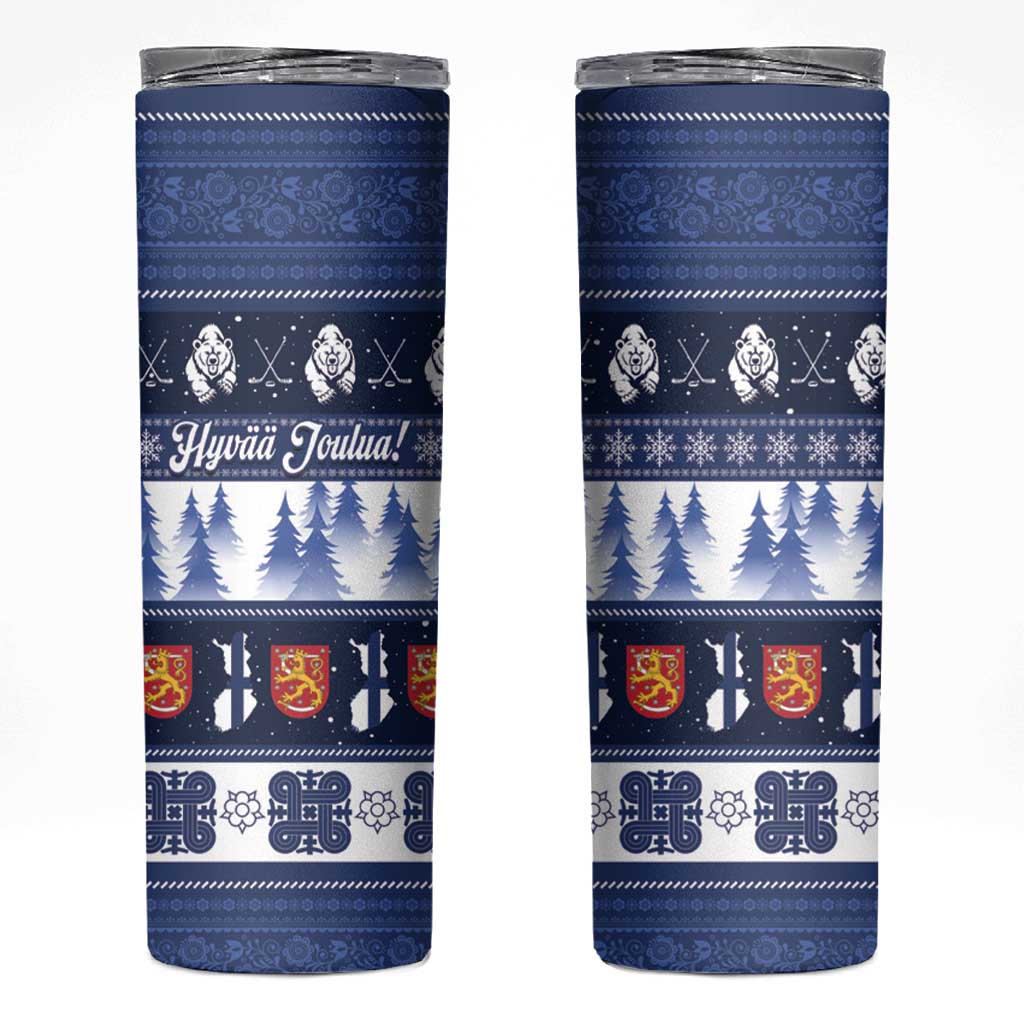 Finland Christmas Skinny Tumbler Suomen Tasavalta Hyvaa Joulua - Wonder Print Shop