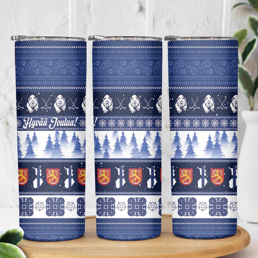 Finland Christmas Skinny Tumbler Suomen Tasavalta Hyvaa Joulua - Wonder Print Shop