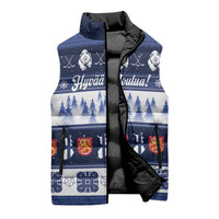 Finland Christmas Sleeveless Puffer Jacket Suomen Tasavalta Hyvaa Joulua - Wonder Print Shop