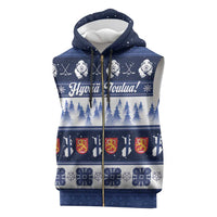 Finland Christmas Sleeveless Zip Hoodie Suomen Tasavalta Hyvaa Joulua - Wonder Print Shop