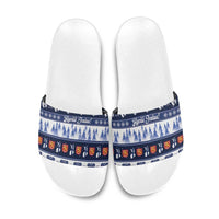 Finland Christmas Slide Sandals Suomen Tasavalta Hyvaa Joulua - Wonder Print Shop