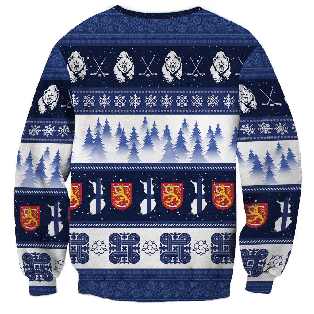 Finland Christmas Sweatshirt Suomen Tasavalta Hyvaa Joulua - Wonder Print Shop