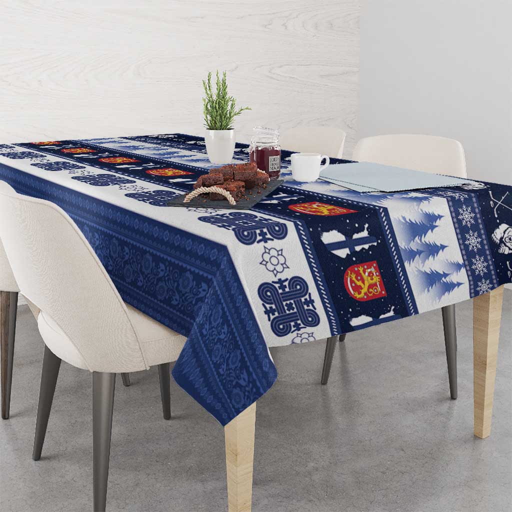 Finland Christmas Tablecloth Suomen Tasavalta Hyvaa Joulua - Wonder Print Shop